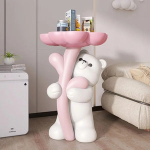 animal side table | bear coffee table | beer table | bear table with glass top | black bear coffee table with glass top | teddy bear table