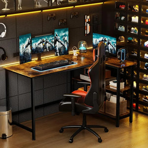 Reversible L-Shaped Gaming Desk