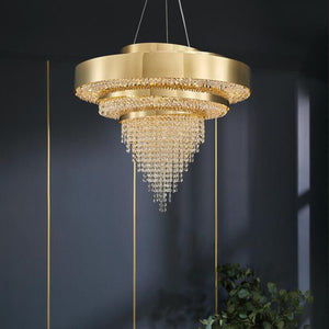 Deluxe Golden Crystal Chandelier