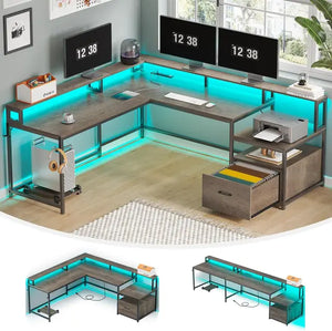 LED Light Gaming Desk