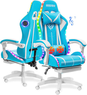 Flashing Gaming Chair with Massager