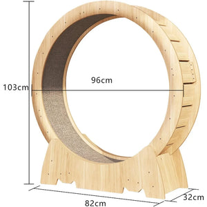 wooden cat exercise wheel