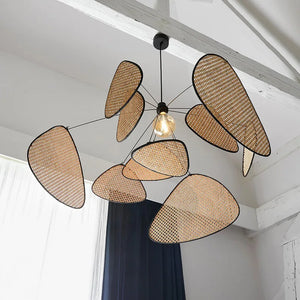 rattan pendant light | rattan chandelier | west elm chandelier | organic modern chandelier | modern rattan chandelier | wicker chandelier shades | modern wicker | best rattan chandelier