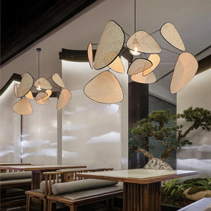 rattan pendant light | rattan chandelier | west elm chandelier | organic modern chandelier | modern rattan chandelier | wicker chandelier shades | modern wicker | best rattan chandelier