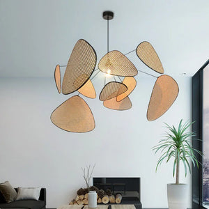 rattan pendant light | rattan chandelier | west elm chandelier | organic modern chandelier | modern rattan chandelier | wicker chandelier shades | modern wicker | best rattan chandelier