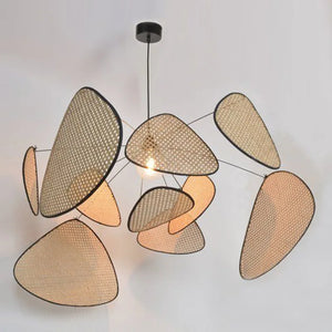 rattan pendant light | rattan chandelier | west elm chandelier | organic modern chandelier | modern rattan chandelier | wicker chandelier shades | modern wicker | best rattan chandelier