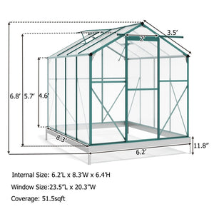 Greenhouse Polycarbonate Cover (2 Windows & Base) - iSmart Home Gadgets Limited