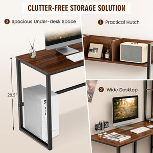 L-Shaped Computer Desk with Hutch - iSmart Home Gadgets Limited