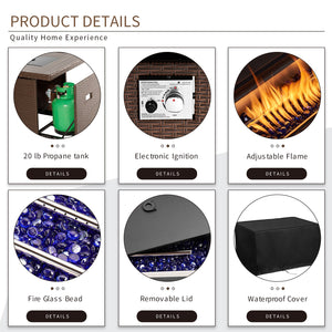 Premium 44" Propane Fire Pit Table - iSmart Home Gadgets Limited