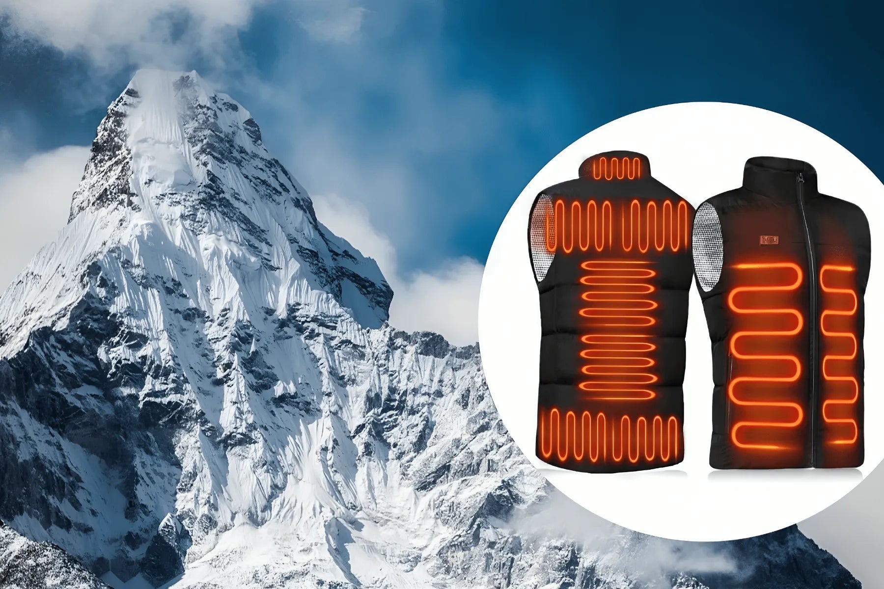 Wear heated vest to keep warm in the freezing winter