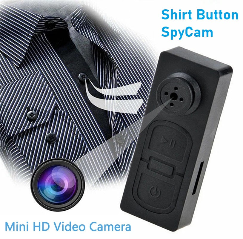 The Advanced Shirt Button SpyCam cleverly disguises itself as ordinary clothing, capturing the essence of a discreet spying device akin to James Bond gadgets.