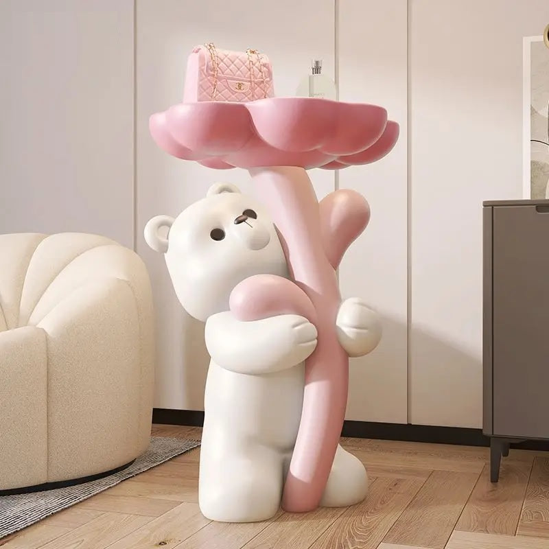 animal side table | bear coffee table | beer table | bear table with glass top | black bear coffee table with glass top | teddy bear table