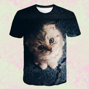 3D Big Eye Cat T-shirt