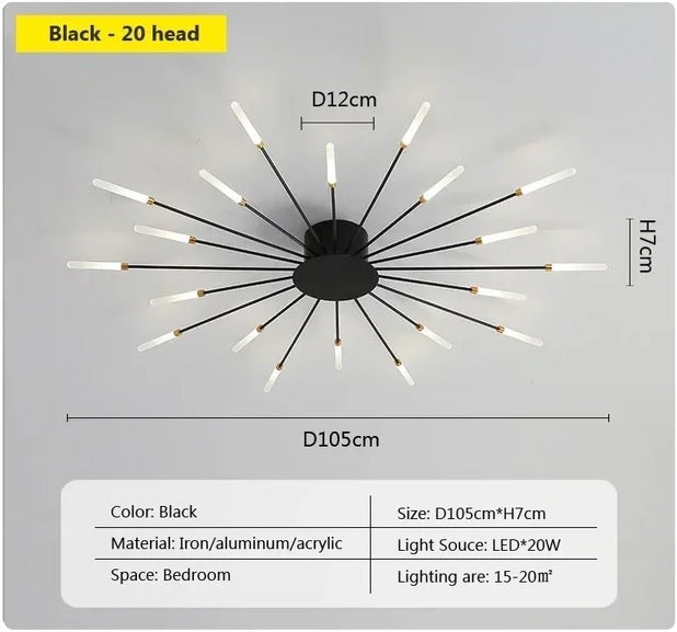 magic wand light | architectural lighting design | sunburst light fixture | sunburst ceiling light | sunburst ceiling medallion