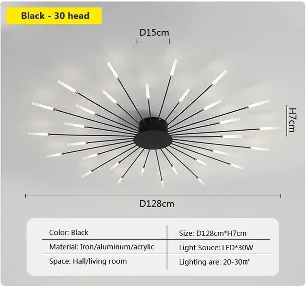 magic wand light | architectural lighting design | sunburst light fixture | sunburst ceiling light | sunburst ceiling medallion