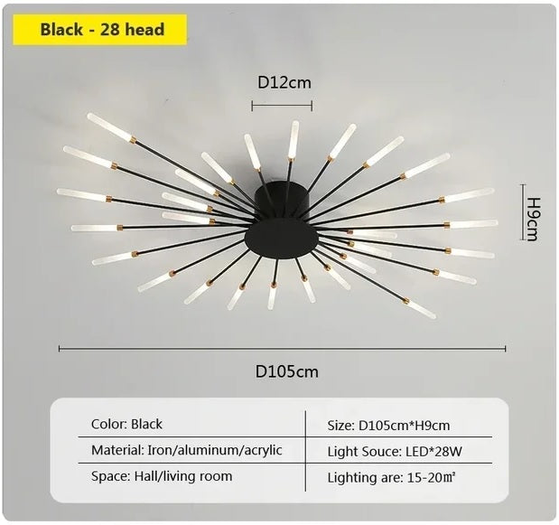 magic wand light | architectural lighting design | sunburst light fixture | sunburst ceiling light | sunburst ceiling medallion