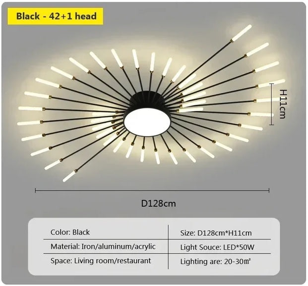 magic wand light | architectural lighting design | sunburst light fixture | sunburst ceiling light | sunburst ceiling medallion