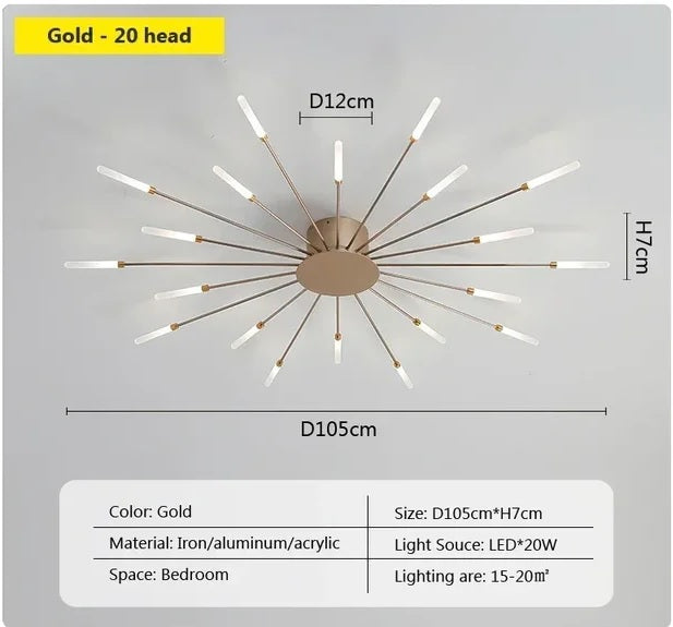 magic wand light | architectural lighting design | sunburst light fixture | sunburst ceiling light | sunburst ceiling medallion