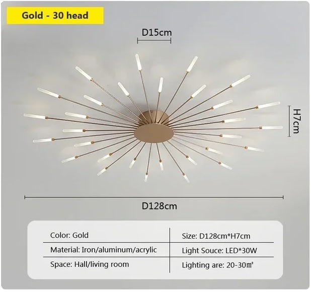 magic wand light | architectural lighting design | sunburst light fixture | sunburst ceiling light | sunburst ceiling medallion