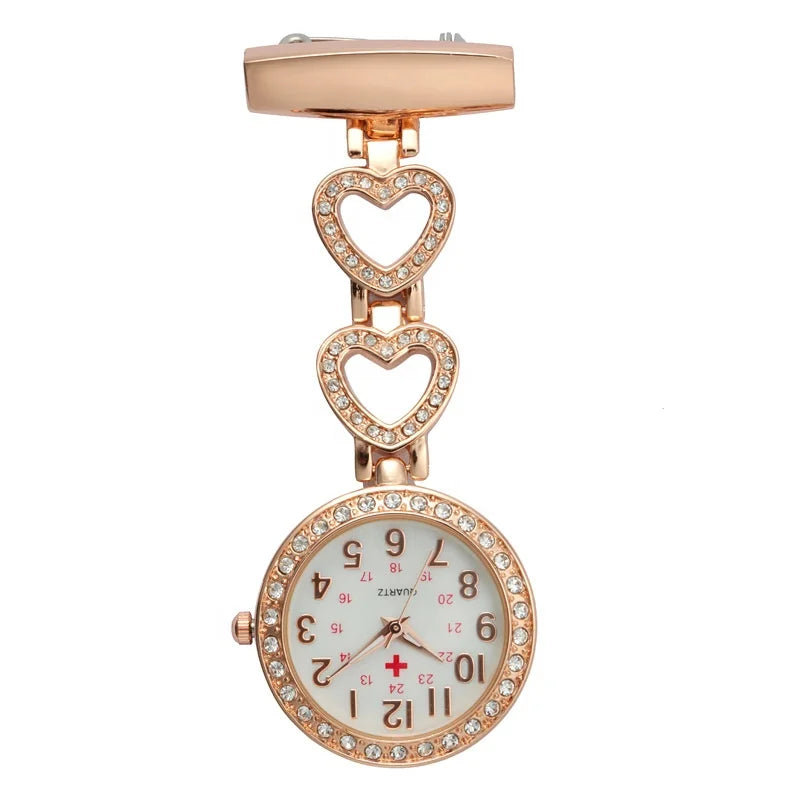 Alloy metal diamond doctor medical nurse pocket watch with quartz movement and rhinestone accents—an ideal addition to any breast nurses watches collection.
