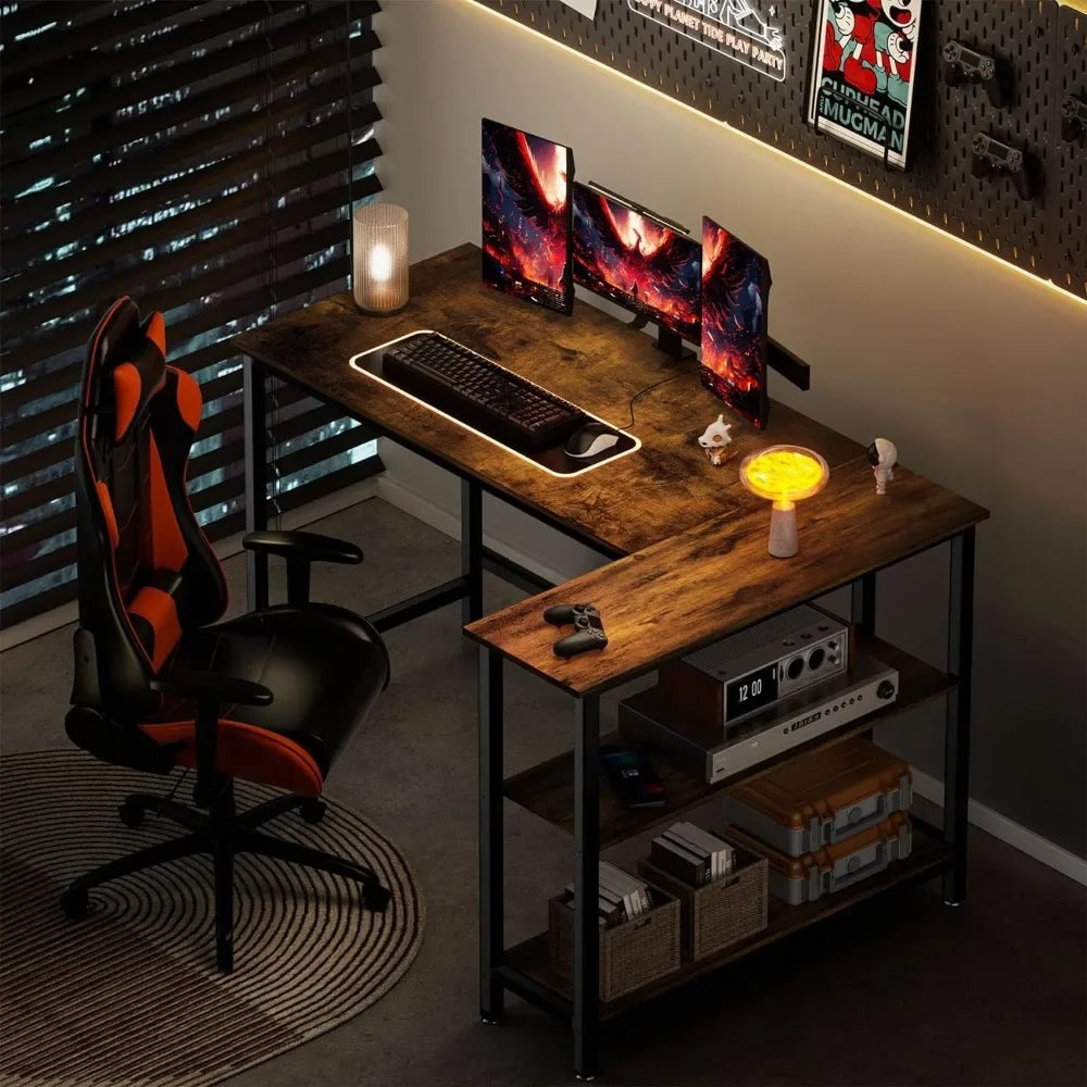 Reversible L-Shaped Gaming Desk
