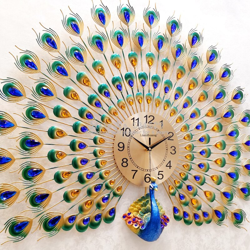 peacock wallpaper | unique wall clocks | wall clock for living room | peacock decor | metal wall clock | peacock clock | peacock wall clock | peacock wall decor ｜ metal wall clock large ｜ large metal clock ｜ oversized metal wall clock ｜ peacock wall decor metal ｜ large peacock wall clock