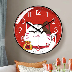 Cartoon Cat Wall Clock description image