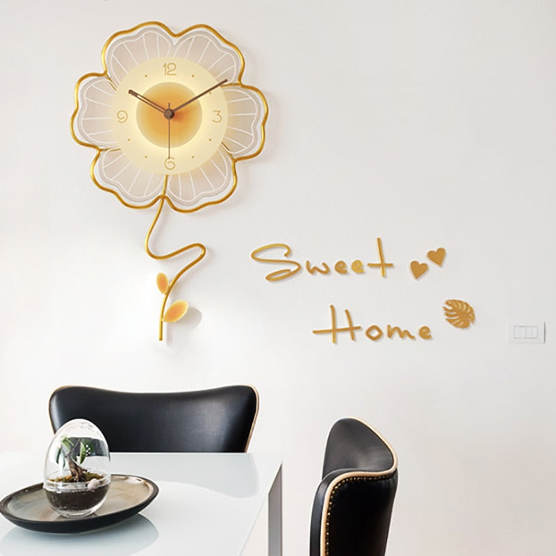 Minimalist Flower Wall Clock | Delicate Flower Petals