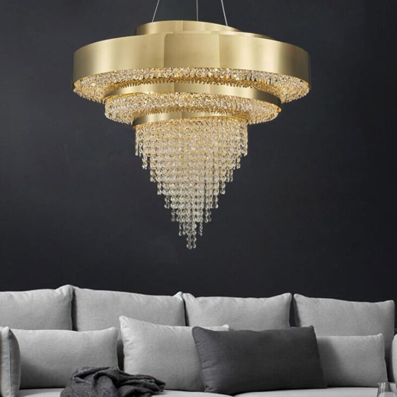 Deluxe Golden Crystal Chandelier