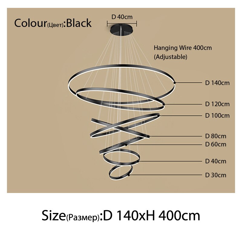 Luxury Multi-Rings Chandelier