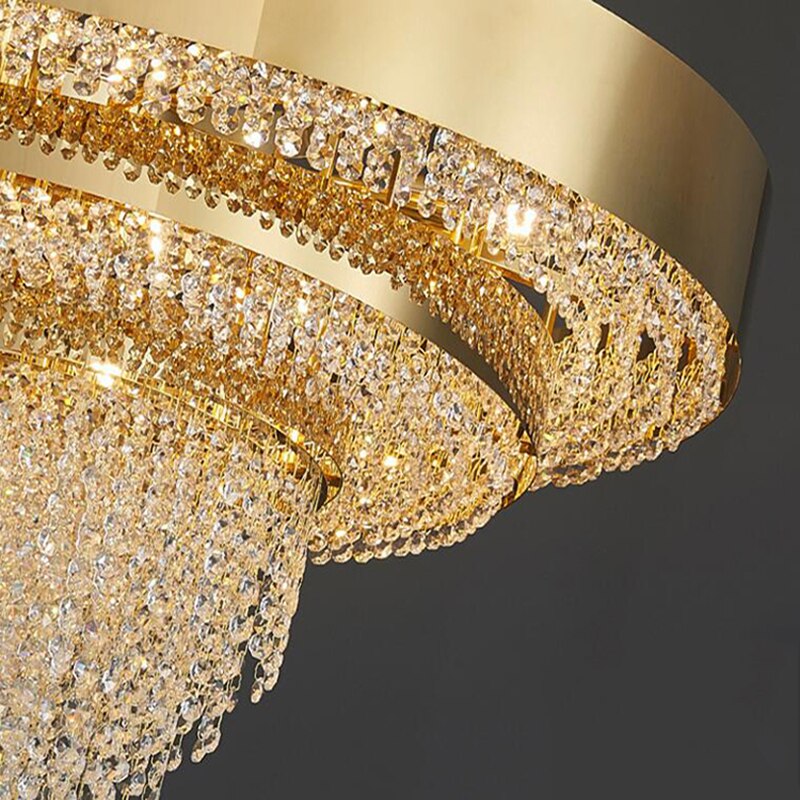 Deluxe Golden Crystal Chandelier