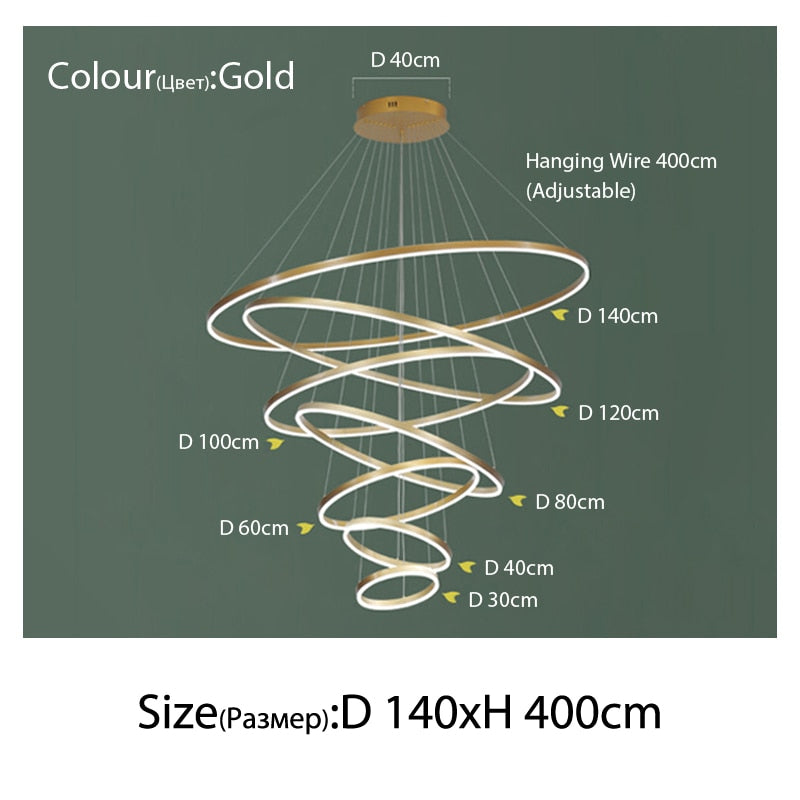 Luxury Multi-Rings Chandelier