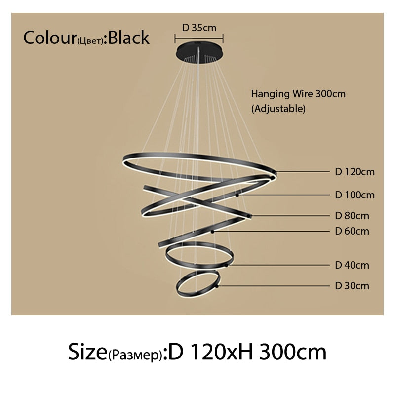 Luxury Multi-Rings Chandelier