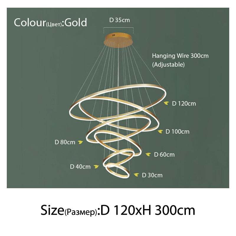 Luxury Multi-Rings Chandelier