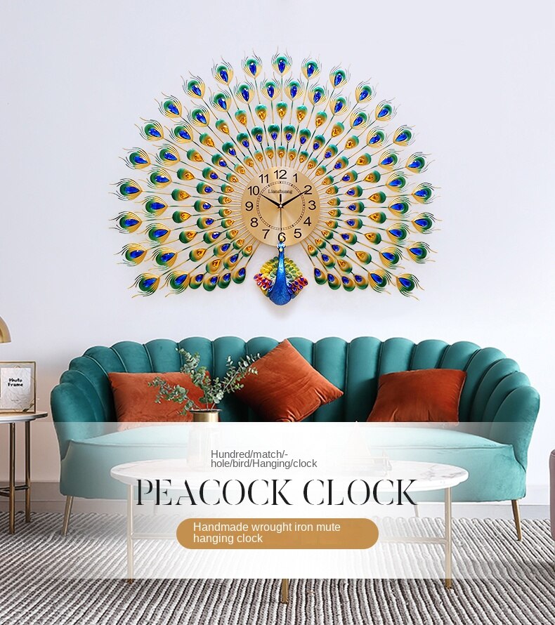 peacock wallpaper | unique wall clocks | wall clock for living room | peacock decor | metal wall clock | peacock clock | peacock wall clock | peacock wall decor ｜ metal wall clock large ｜ large metal clock ｜ oversized metal wall clock ｜ peacock wall decor metal ｜ large peacock wall clock