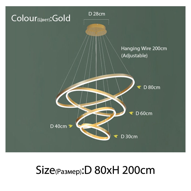 Luxury Multi-Rings Chandelier