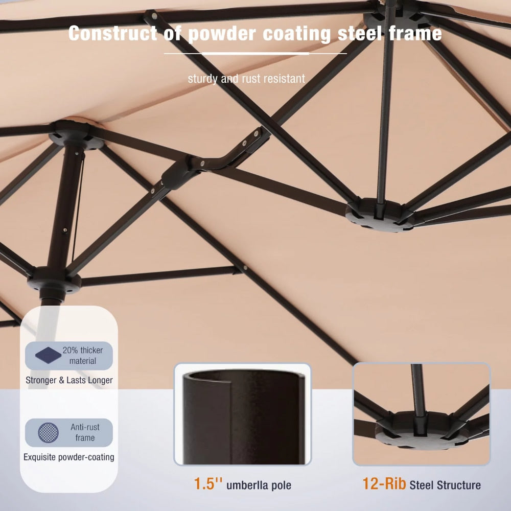 is my patio umbrella metal Large Patio Umbrella