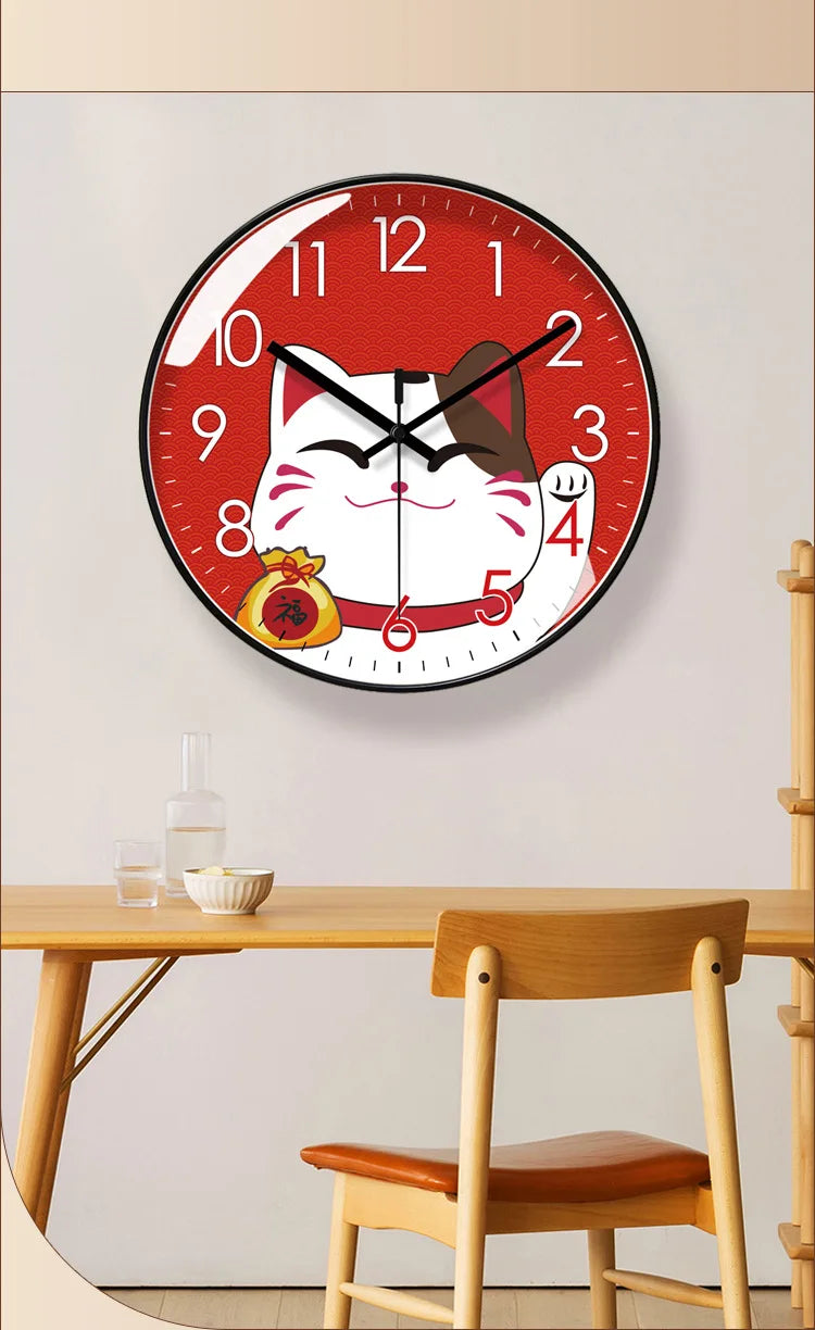 Cartoon Cat Wall Clock description image