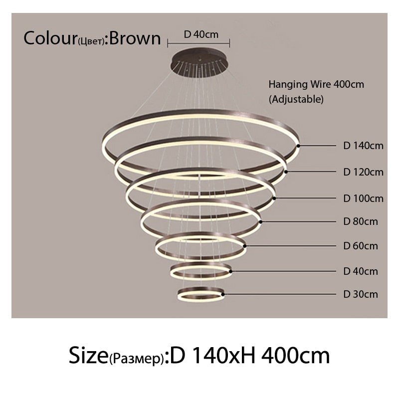 Luxury Multi-Rings Chandelier