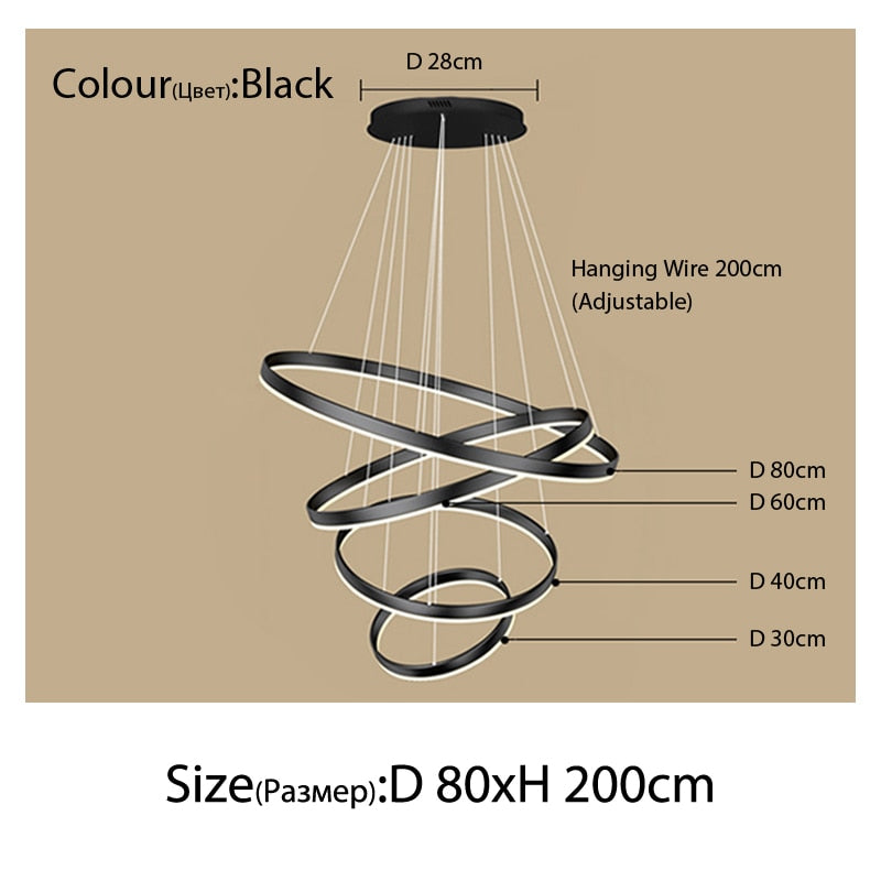 Luxury Multi-Rings Chandelier