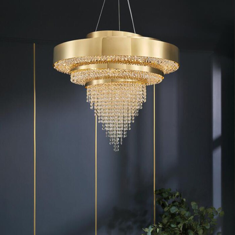 Deluxe Golden Crystal Chandelier