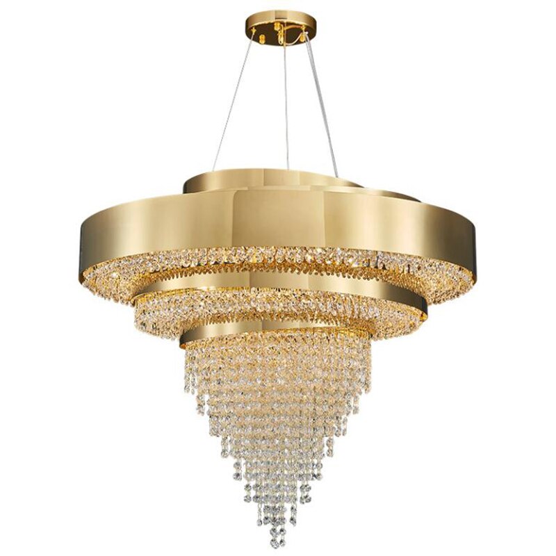 Deluxe Golden Crystal Chandelier