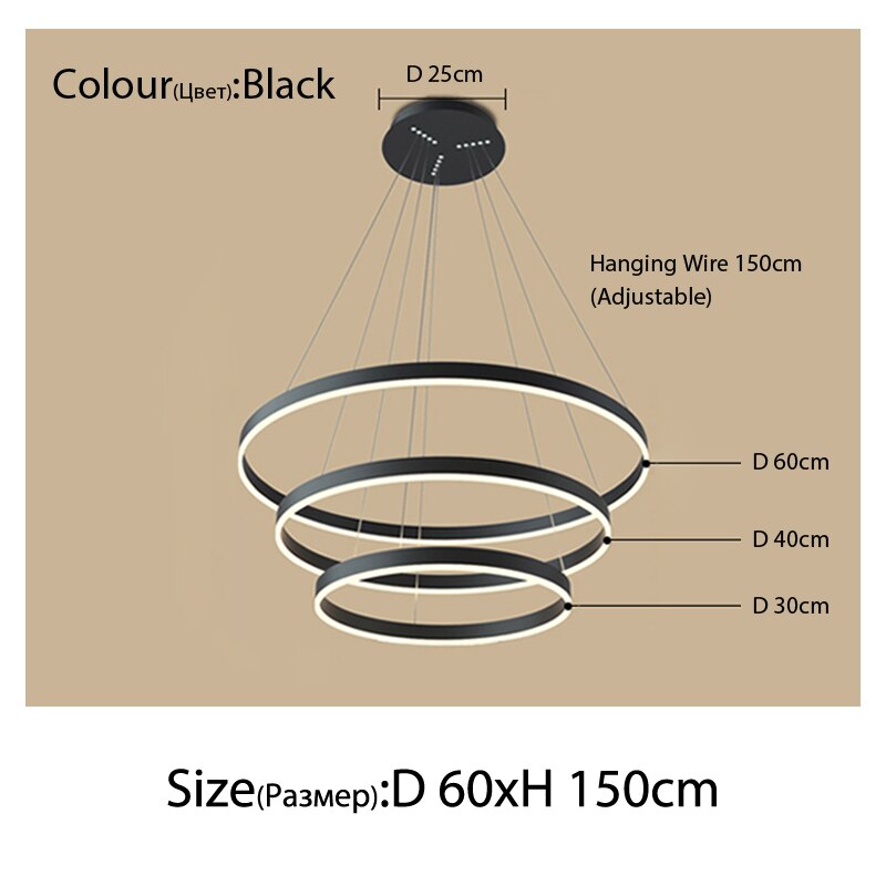 Luxury Multi-Rings Chandelier