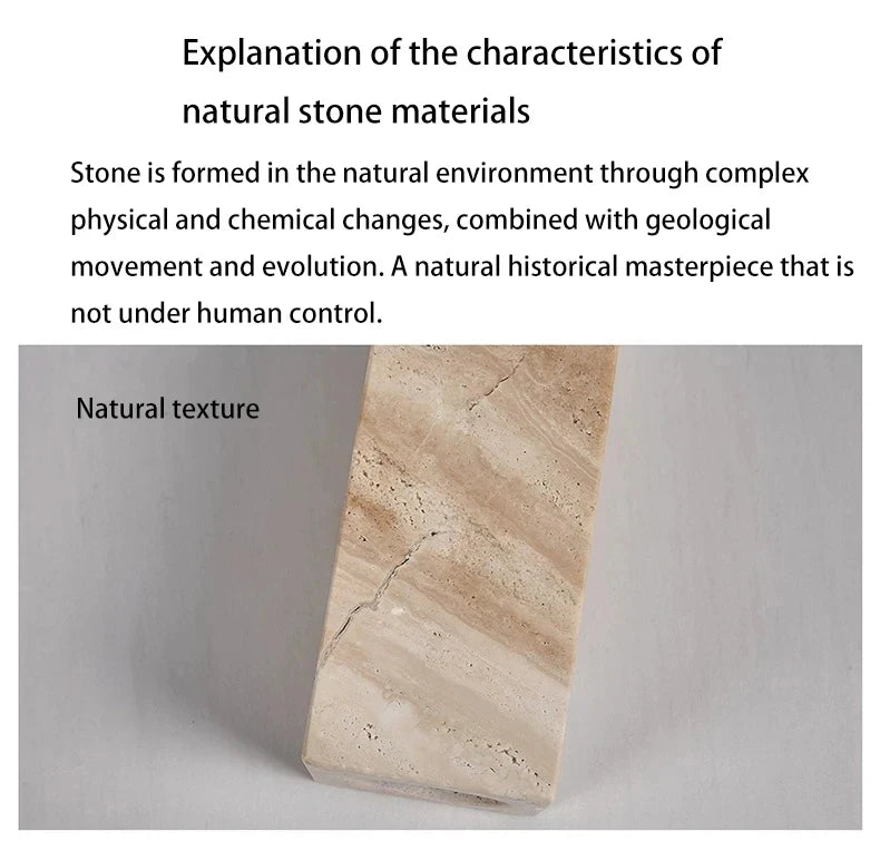 A rectangular Natural Stone Pendant Light with visible layers and cracks is shown against a plain background, emphasizing its unique texture and suitability for natural stone lighting.