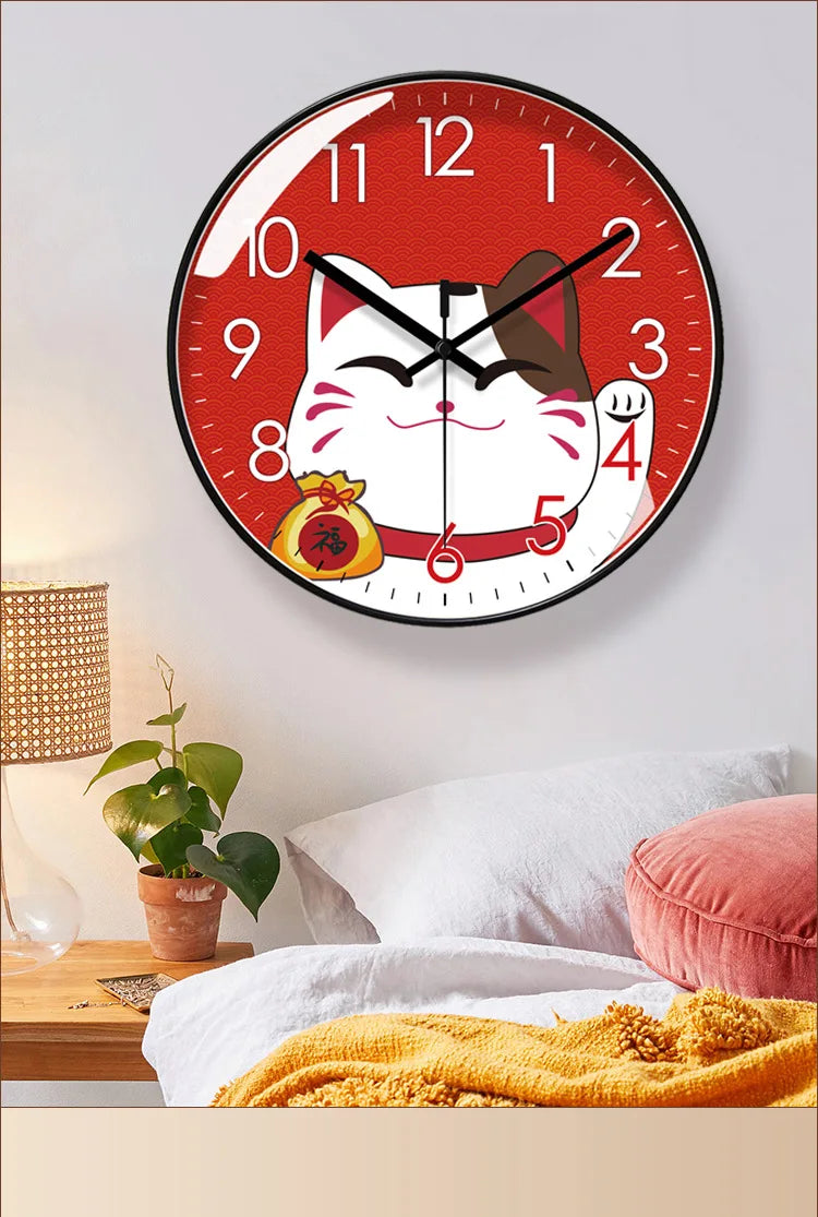 Cartoon Cat Wall Clock description image