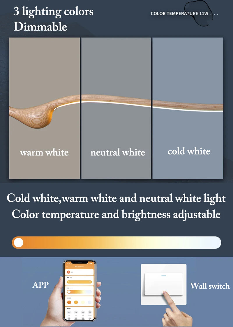 The Tideform Biomorphic Pendant Light offers warm white, neutral white, and cold white lighting. Adjust color temperature and brightness via app or wall switch—ideal for fans of Nordic minimalism.