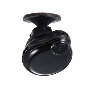 A Mini Necklace SpyCam, featuring a black compact design with a suction mount, offers discreet surveillance capabilities akin to a pendant camera with its wide lens and sleek appearance.