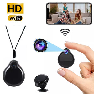 The Mini Necklace SpyCam is a discreet pendant camera that streams HD video footage directly to your smartphone and can be worn on a lanyard or mount. Its Wi-Fi connectivity makes it perfect for capturing moments seamlessly.