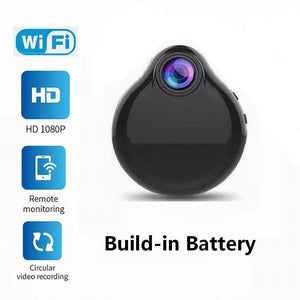 The Mini Necklace SpyCam is a discreet black camera with a built-in battery that supports HD 1080P, Wi-Fi, remote monitoring, and circular video recording. This pendant camera offers exceptional stealth and convenience.