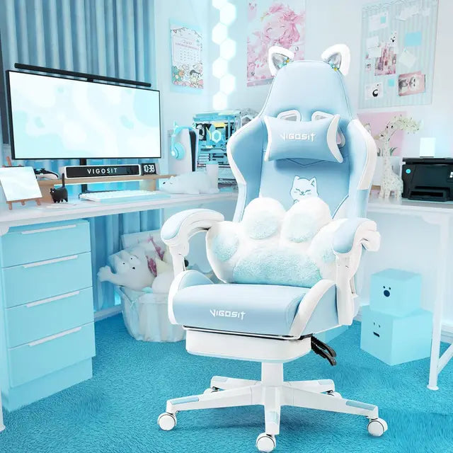 Cute Cat Gaming Chair Unique Chic Cat Themed Design